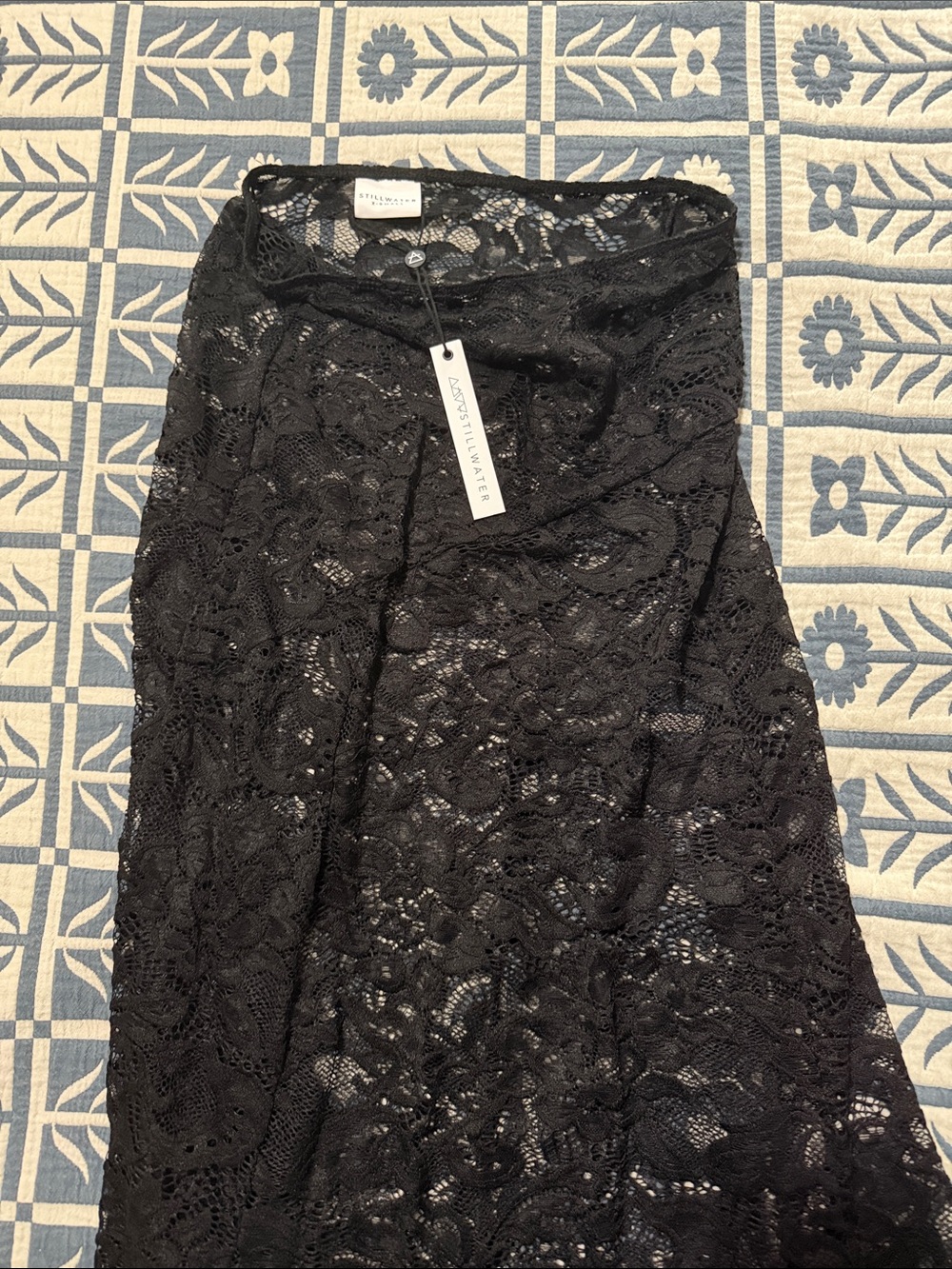 StillWater NWT Black Lace Midi Skirt